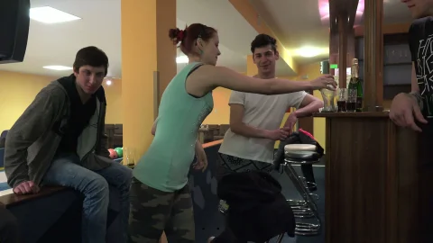 Public cumshot hits deep throat here