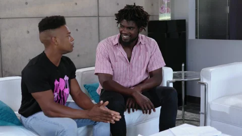 Noir Male: Straight to Gay Kissing Rehearsal