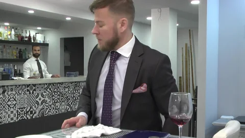 menatplay: Sizzling Businessman And Waiter