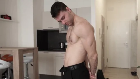 Shredded guy with a perfect cock is ready to masturbate hard
