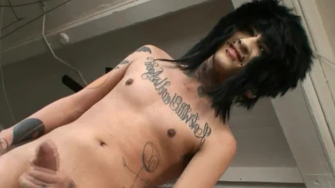 AlternaDudes: Pretty Emo Gay Twink Strokes His Dick
