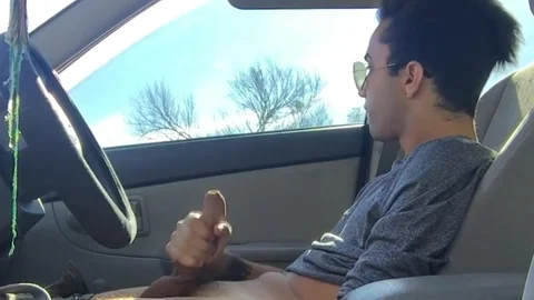 BarebackLatinoz: Lucas' Big One: Car Jerking Special