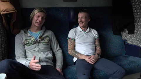 Deepthroat skills impress the tattooed jock guy