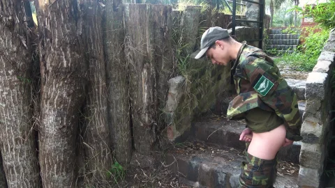 Willing Cadet Awaits Bigger Dildo