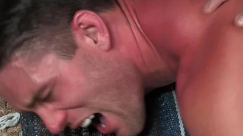 Anal cumshot after ruthless couch sex and dirty kinks on the floor in gay duo