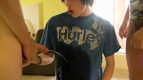 Boys-Pissing.com: Emo Twink Pounded by Musclemen