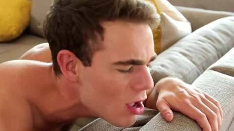 Slutty bottom arching his back during hardcore doggystyle sex