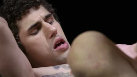 Standing sex with two guys that are ready to moan and cum