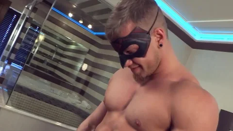 Maskurbate - Muscled gay hunk Brad sexy dancing during interview