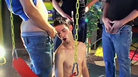 Boys-Pissing.com: Piss Slut Kaleb Used By Three Jocks In Filthy Threesome