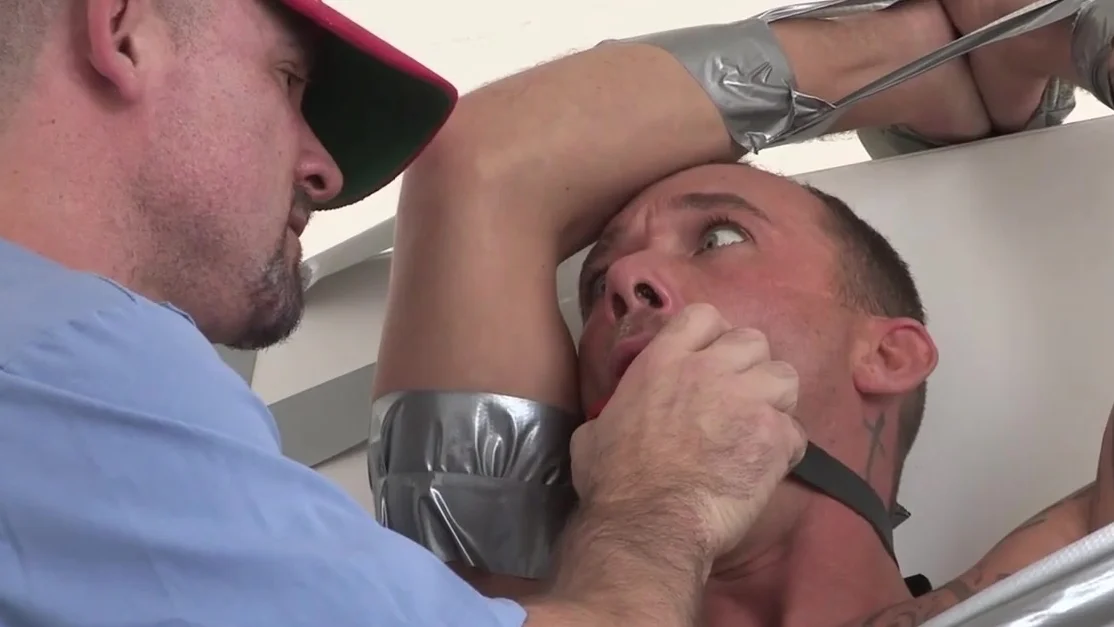 FistingInferno - Bathroom Gagging with Restrained Kirk Cummings