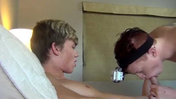 HomeMadeTwinks: Blond Elijah twink loves giving blowjob