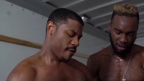 Bromo US: Black Dude Phoenix Bareback Threesome Scene