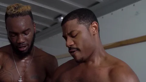 Bromo US: Black Dude Phoenix Bareback Threesome Scene