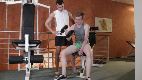 Gym Buddies Get Intimate in the Weights Room